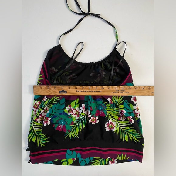 OLD NAVY Women's XS Halter Top Tropical Print Floral Backless V Neck - Picture 3 of 11